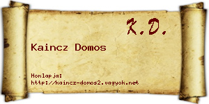 Kaincz Domos névjegykártya